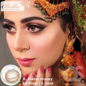 Bella Elite Hazel Honey Color Contact Lens, Disposable cosmetic eye lens