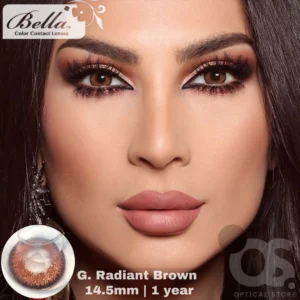 Bella Glow Radiant Brown Color Contact Lens, Disposable cosmetic eye lens