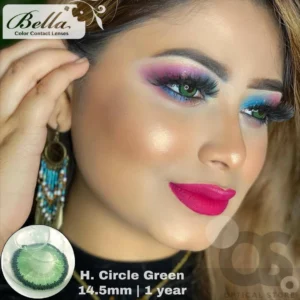 Bella Highlight Circle Green Color Contact Lens, Disposable cosmetic eye lens