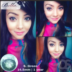 Bella Snow White Green Color Contact Lens, Disposable cosmetic eye lens
