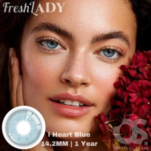 Freshlady I Heart Blue white Color Contact Lens, Disposable cosmetic eye lens