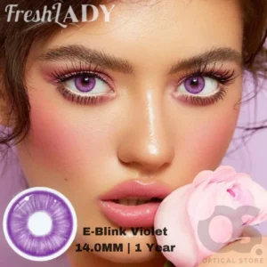 Freshlady E-Blink Violet white Color Contact Lens, Disposable cosmetic eye lens