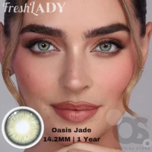 Freshlady Oasis Jade white Color Contact Lens, Disposable cosmetic eye lens