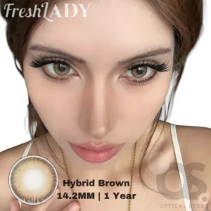 Freshlady Hybrid Brown white Color Contact Lens, Disposable cosmetic eye lens